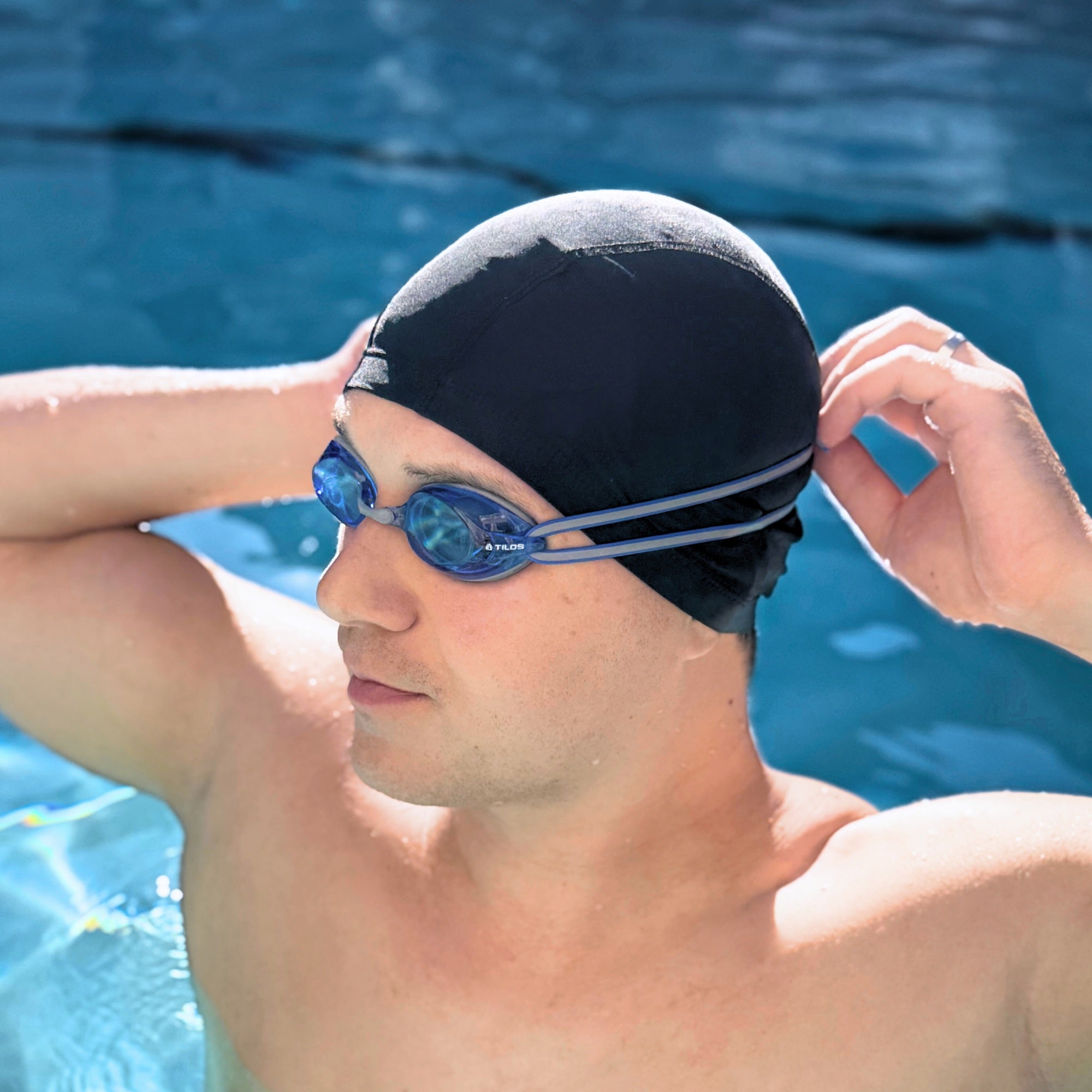 tinted goggles for swimming Tilos Vynix Triathlon/Swimming Goggles