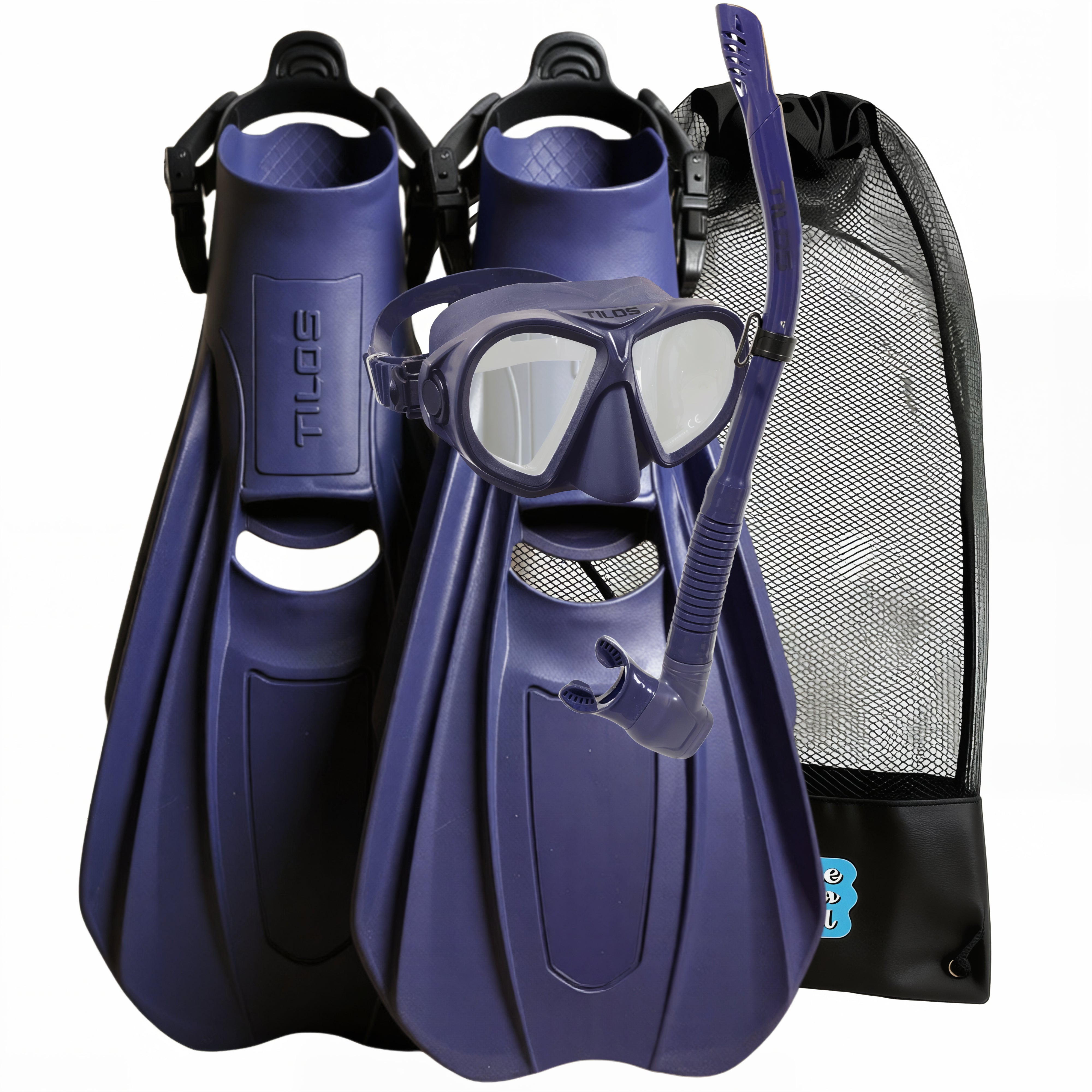 Aquastalk Mask with Hi-Flow II Semi-Dry Snorkel and Technix OH Fins