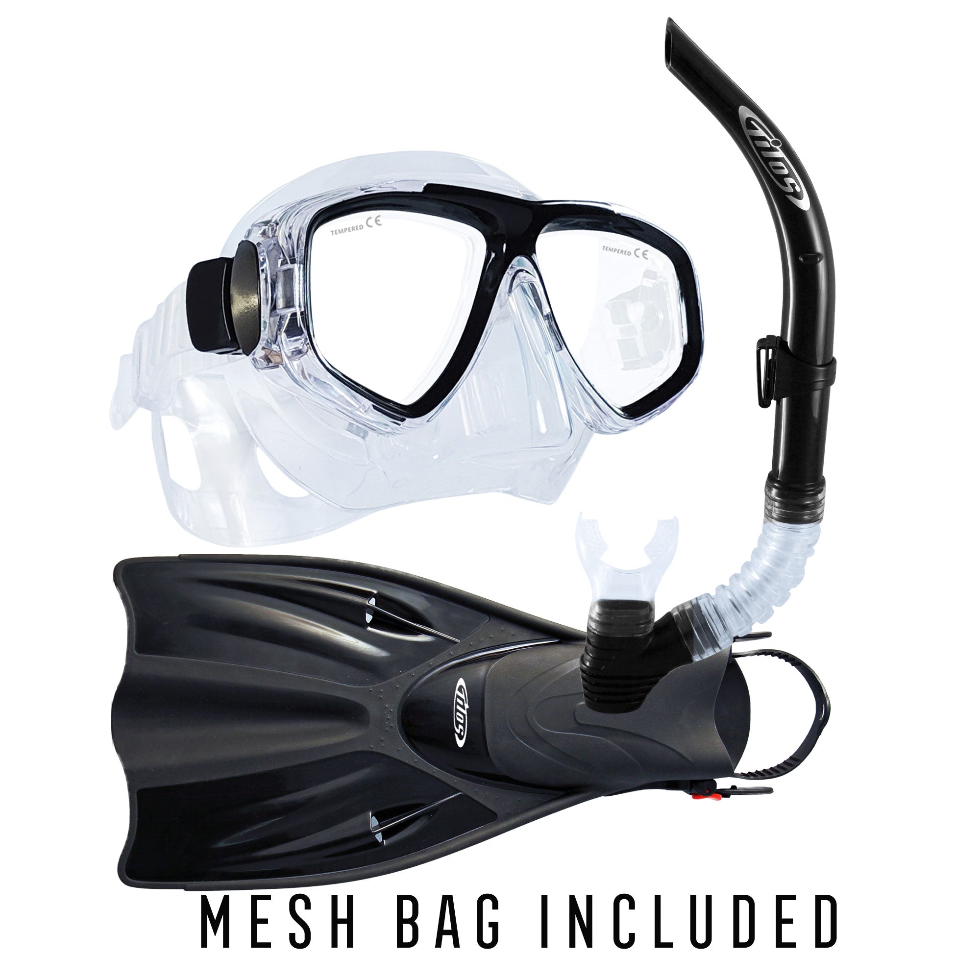 Fantasia Mask, U-Pro II Snorkel, and Getaway Fin Snorkeling Package - Your Complete Underwater Adventure Kit