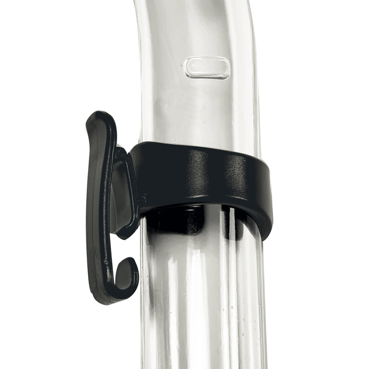 Tilos U-Pro Diver Purge Snorkel in clear — classic J-style snorkel