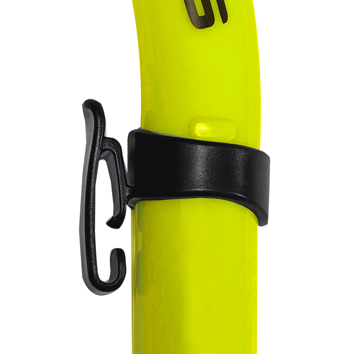 Tilos U-Pro Diver Purge Snorkel in yellow — classic J-style snorkel