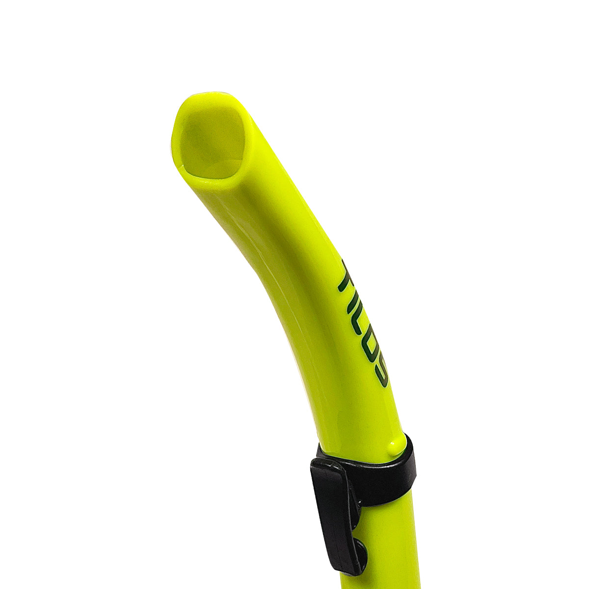 Tilos U-Pro Diver Purge Snorkel in yellow — classic J-style snorkel