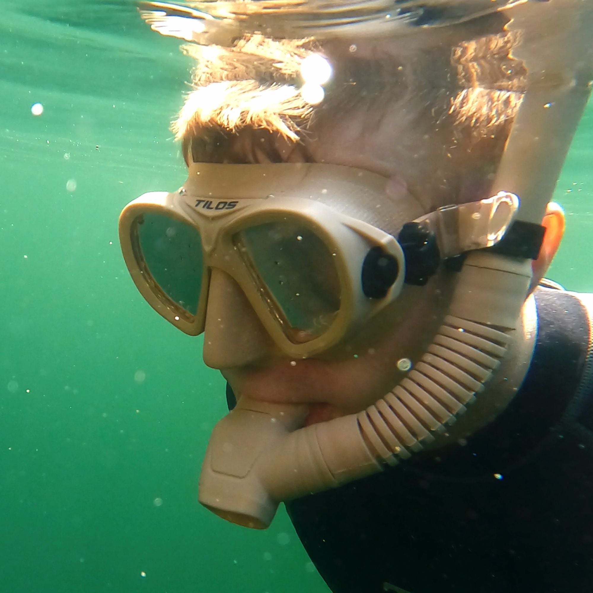 Aquastalk Mask with Hi-Flow II Semi-Dry Snorkel