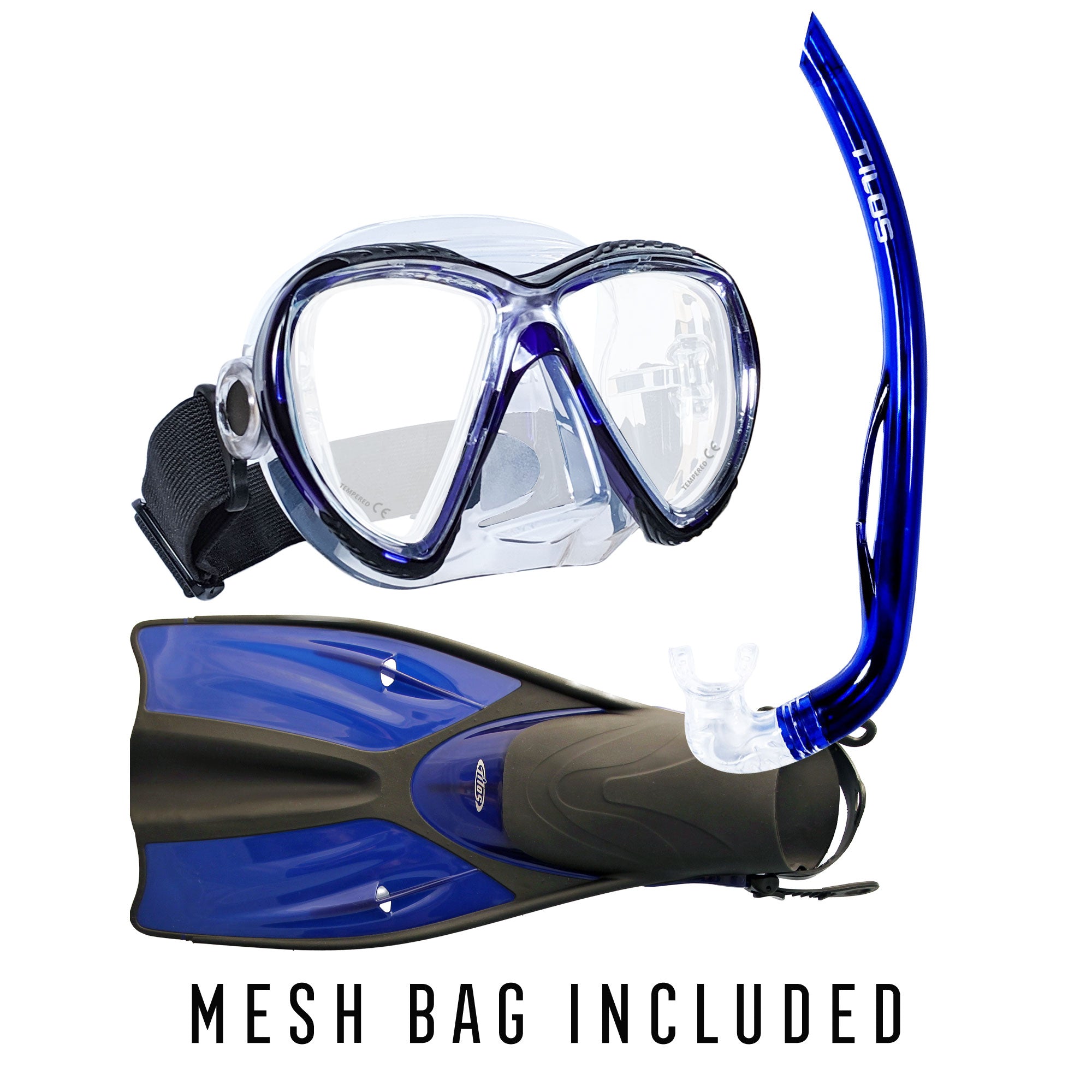 Cogito Mask with Basic J Snorkel and Getaway Fins