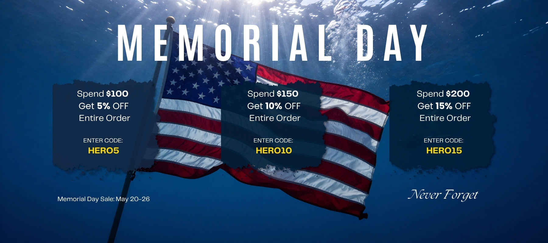 Tilos Memorial Day Sale — desktop hero