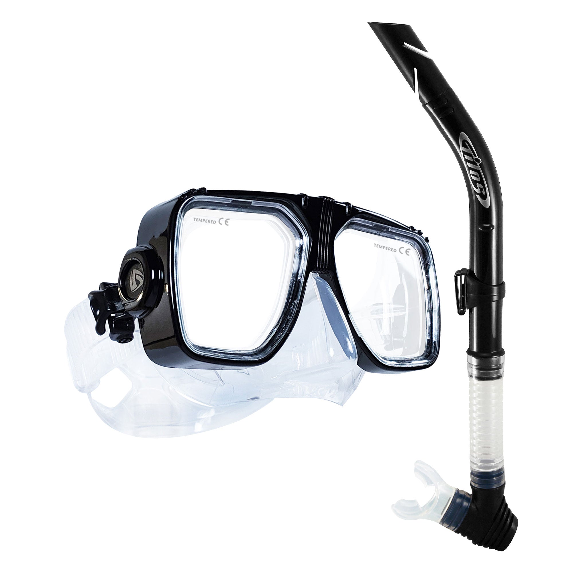 Universal Mask with Splash Snorkel Combo Set - Prescription-Ready Dive Gear for Crystal-Clear Underwater Adventures