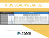 Kids Beachwear Set w/ Long Sleeve Rash Guard Shirt, Socks and Snorkeling Gear