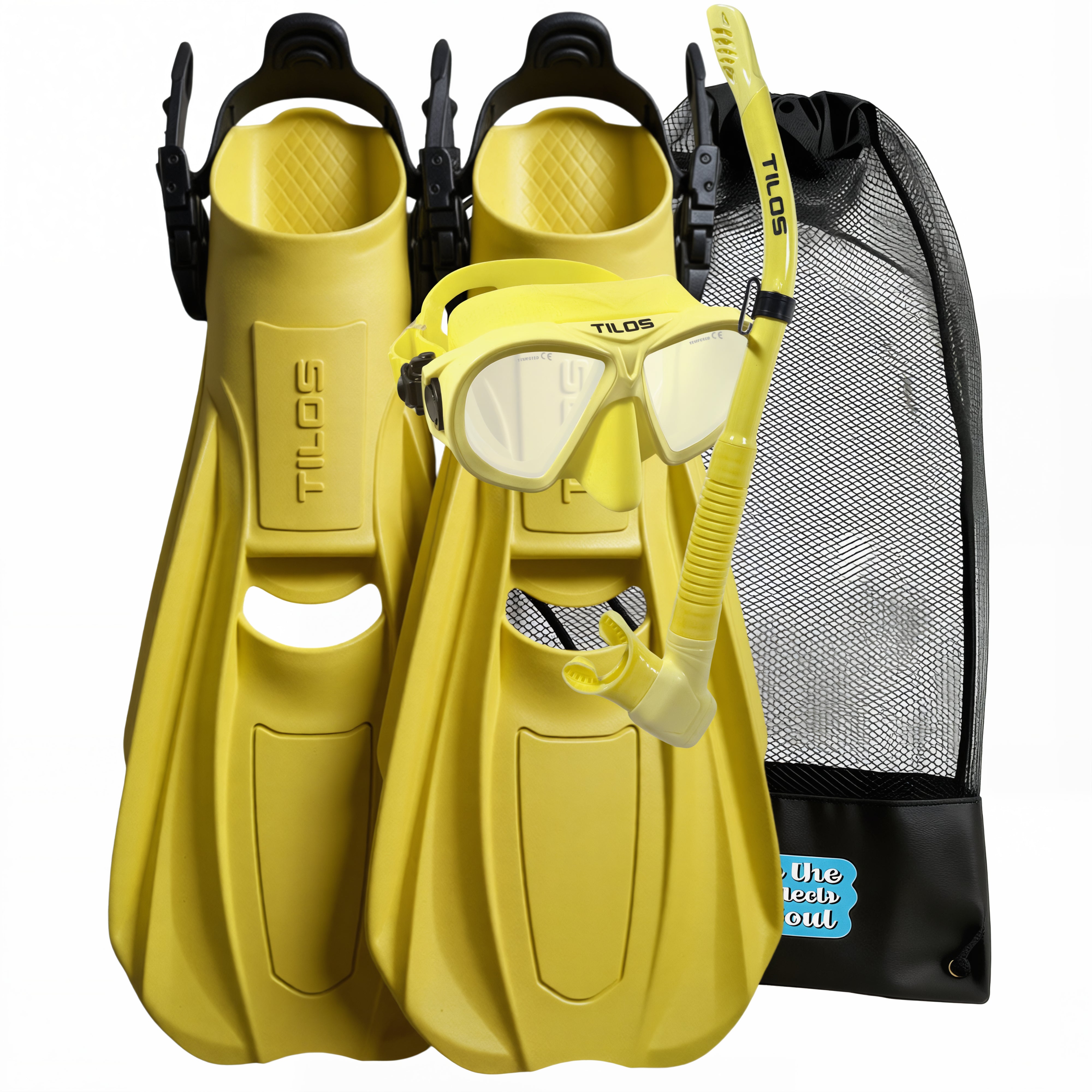 Aquastalk Mask with Hi-Flow II Semi-Dry Snorkel and Technix  OH Fins