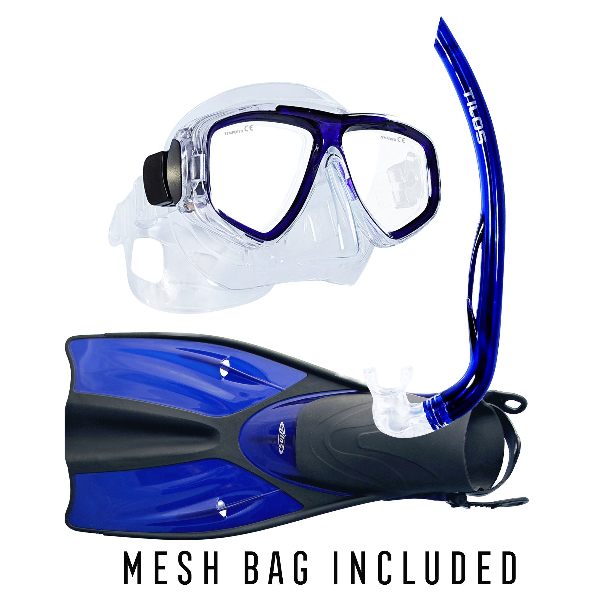 Fantasia Mask, Basic J Snorkel, and Getaway Fins Snorkeling Package