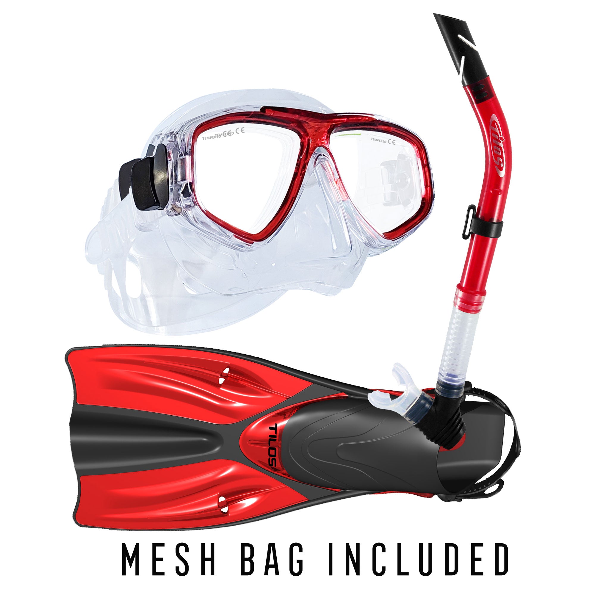 Fantasia Mask with Splash Semi-Dry Snorkel and Getaway Fins Pacakge
