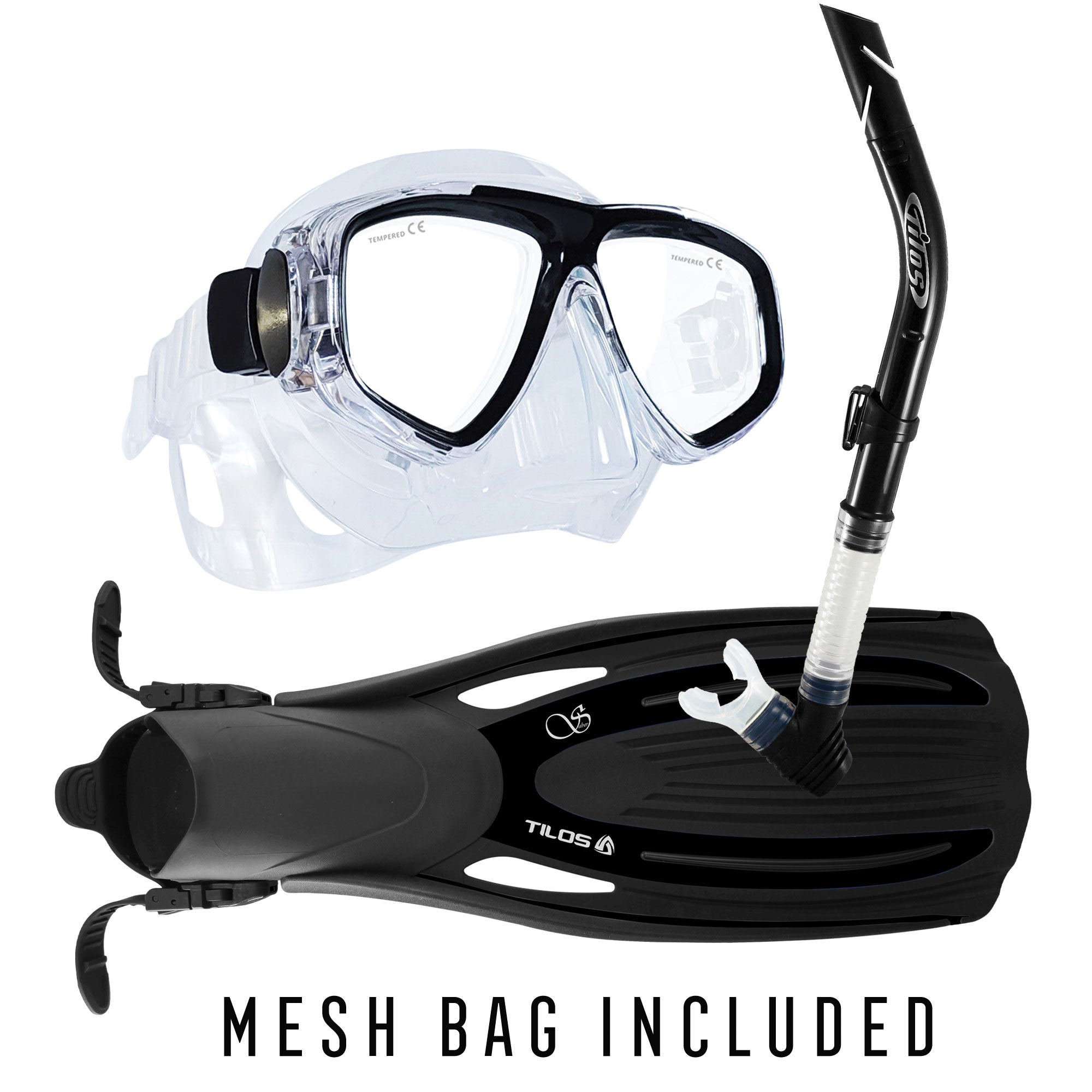 Fantasia Mask with Splash Snorkel and Saber OH Fins Package