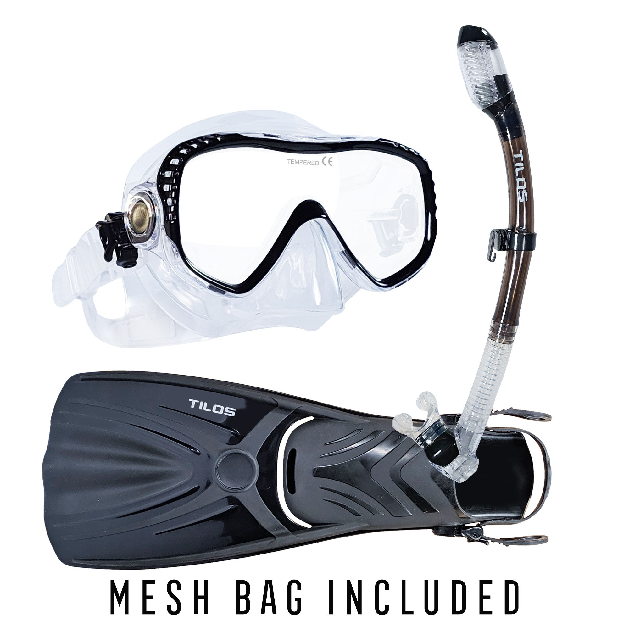 Visionary II Mask with Diver Sleek Dry Snorkel and Aubade OH Fins Package