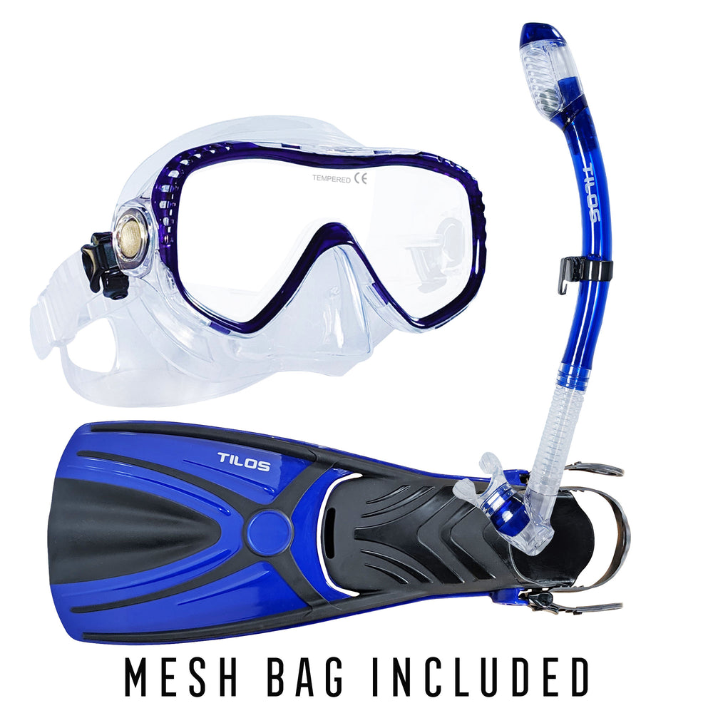 Visionary II Mask with Diver Sleek Dry Snorkel and Aubade OH Fins Package