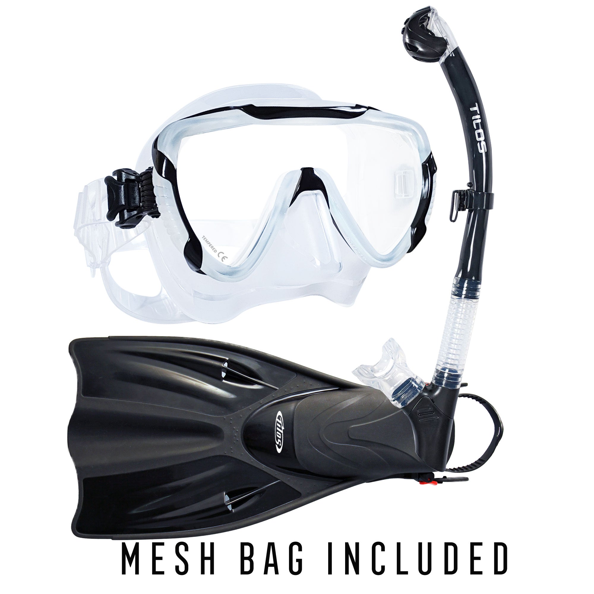 Morphi Mask with Orion Dry Snorkel and Getaway OH Fins Package