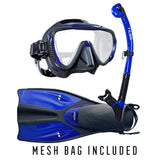 Morphi Mask with Orion Dry Snorkel and Getaway OH Fins Package