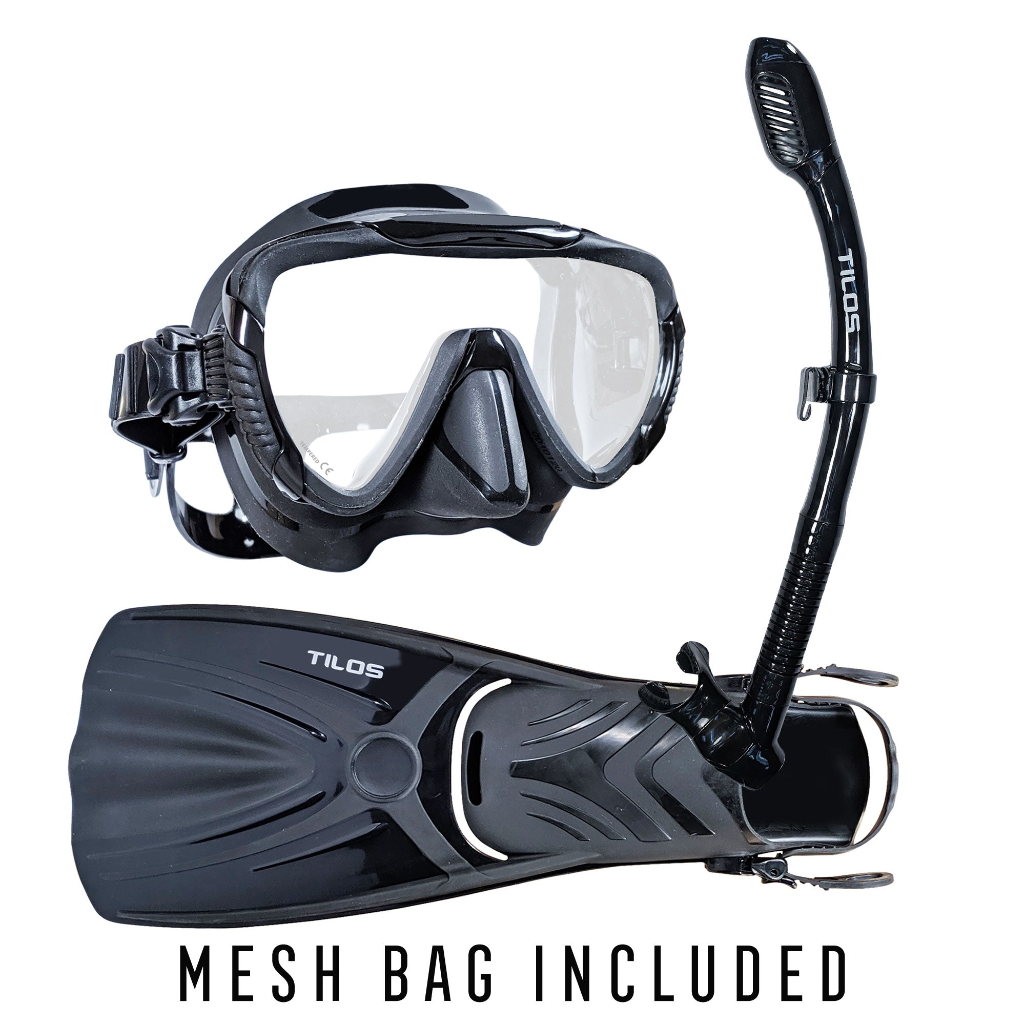 Morphi Mask with Diver Sleek Dry Snorkel and Aubade Fins Package