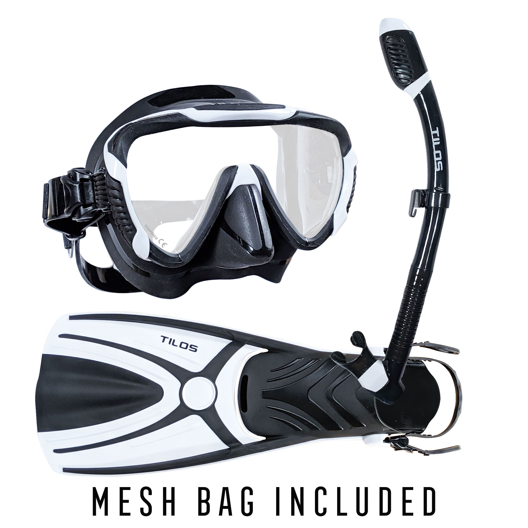 Morphi Mask with Diver Sleek Dry Snorkel and Aubade Fins Package