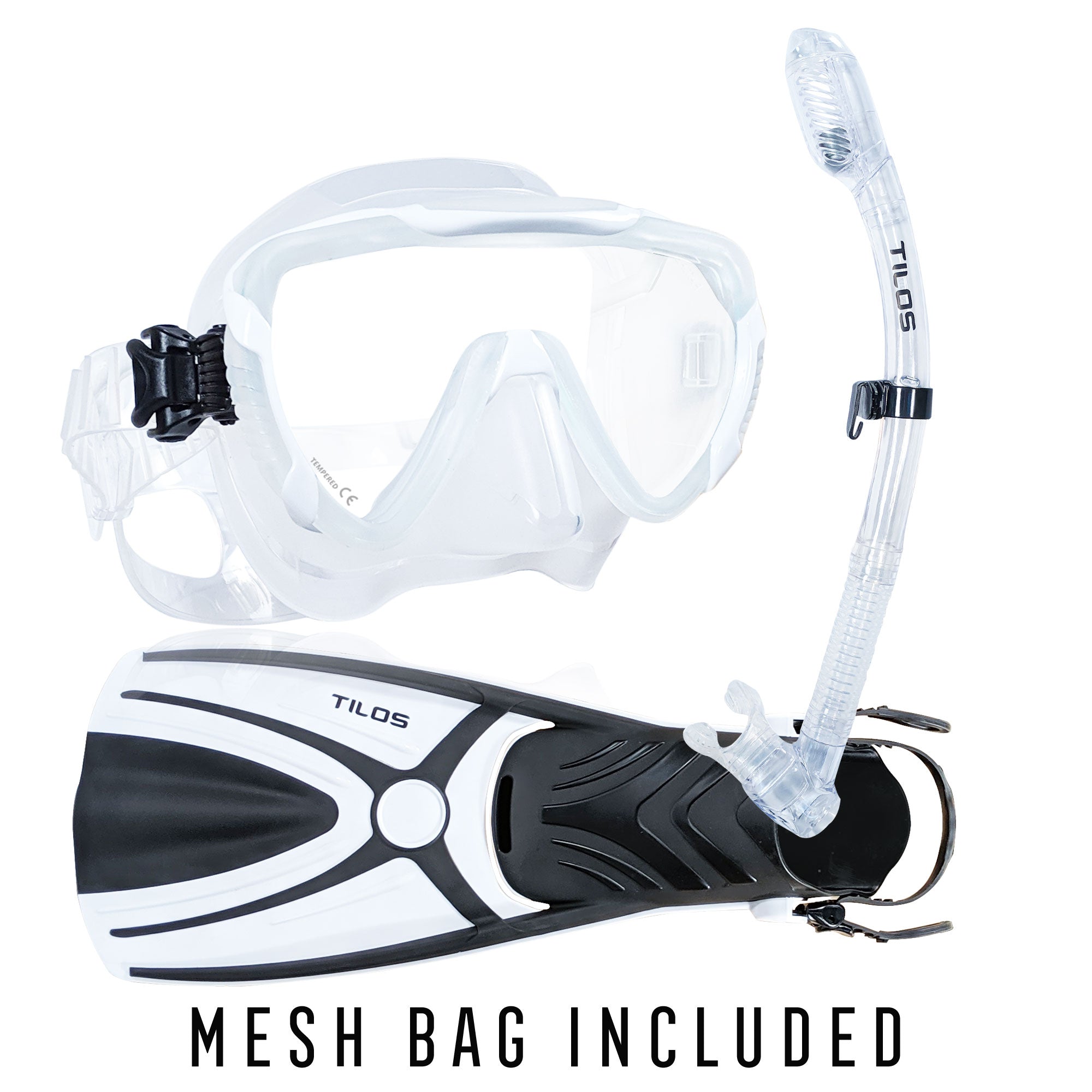 Morphi Mask with Diver Sleek Dry Snorkel and Aubade Fins Package