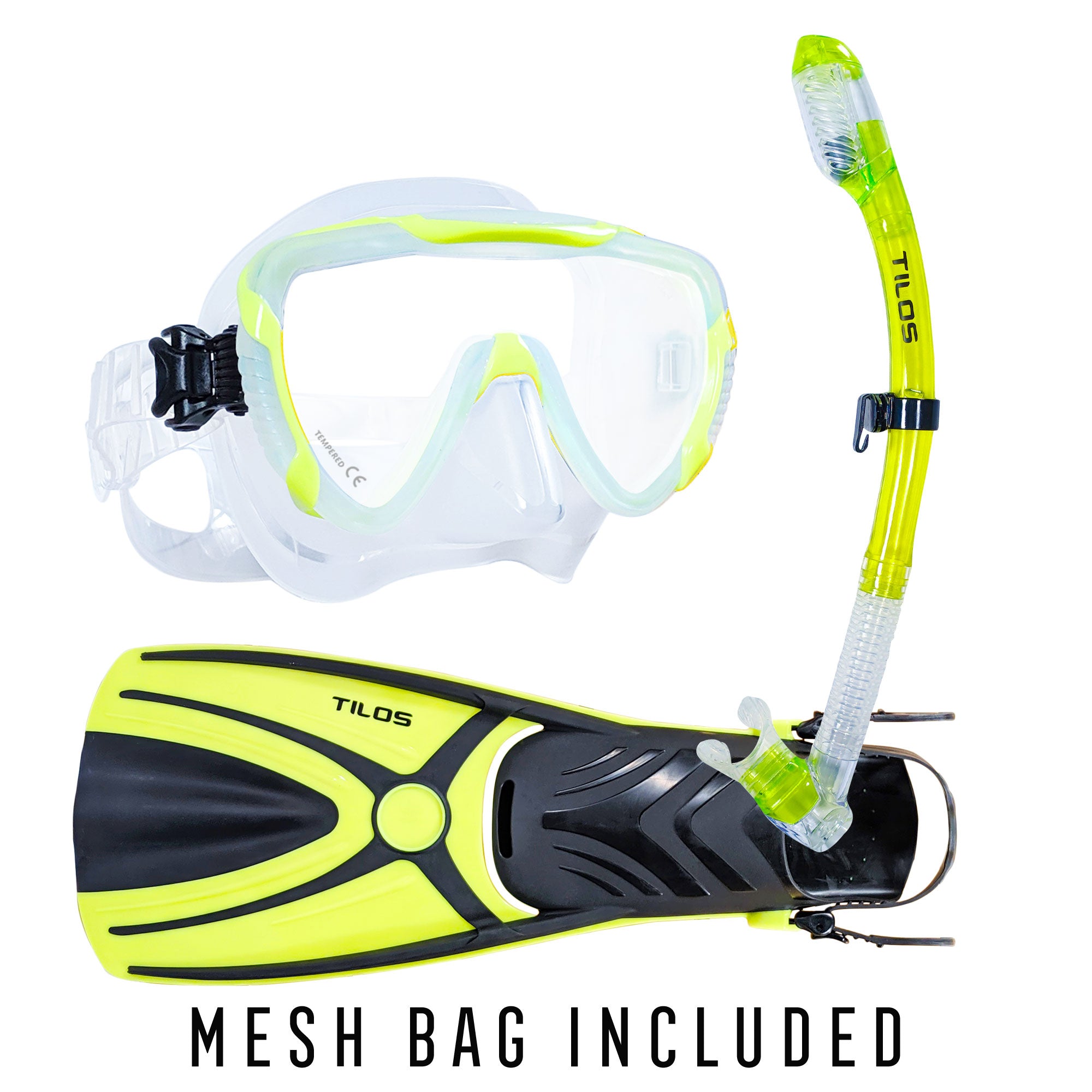 Morphi Mask with Diver Sleek Dry Snorkel and Aubade Fins Package